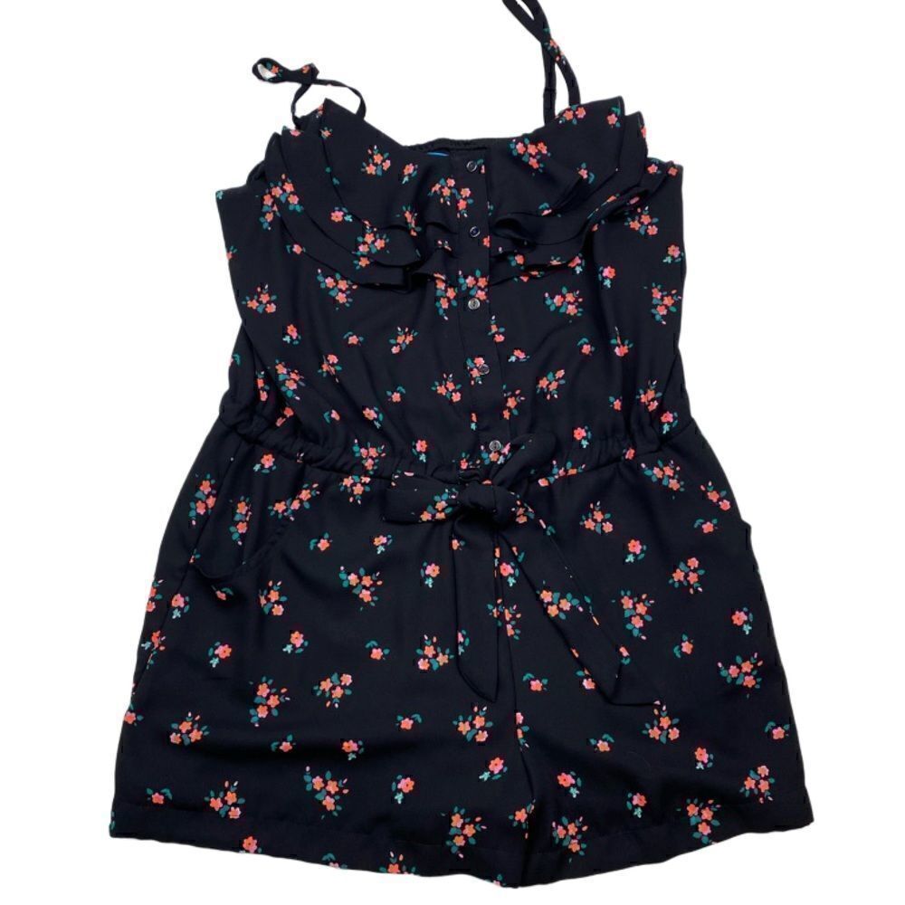L'amour Nanette Lepore Floral Ruffled Romper Medium